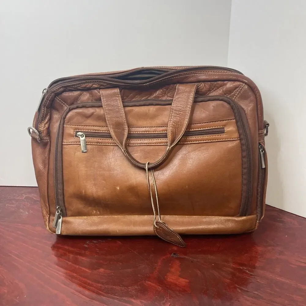 Pelle Studio Genuine Leather Bag Brown Shoulder Messenger Satchel Document Bag